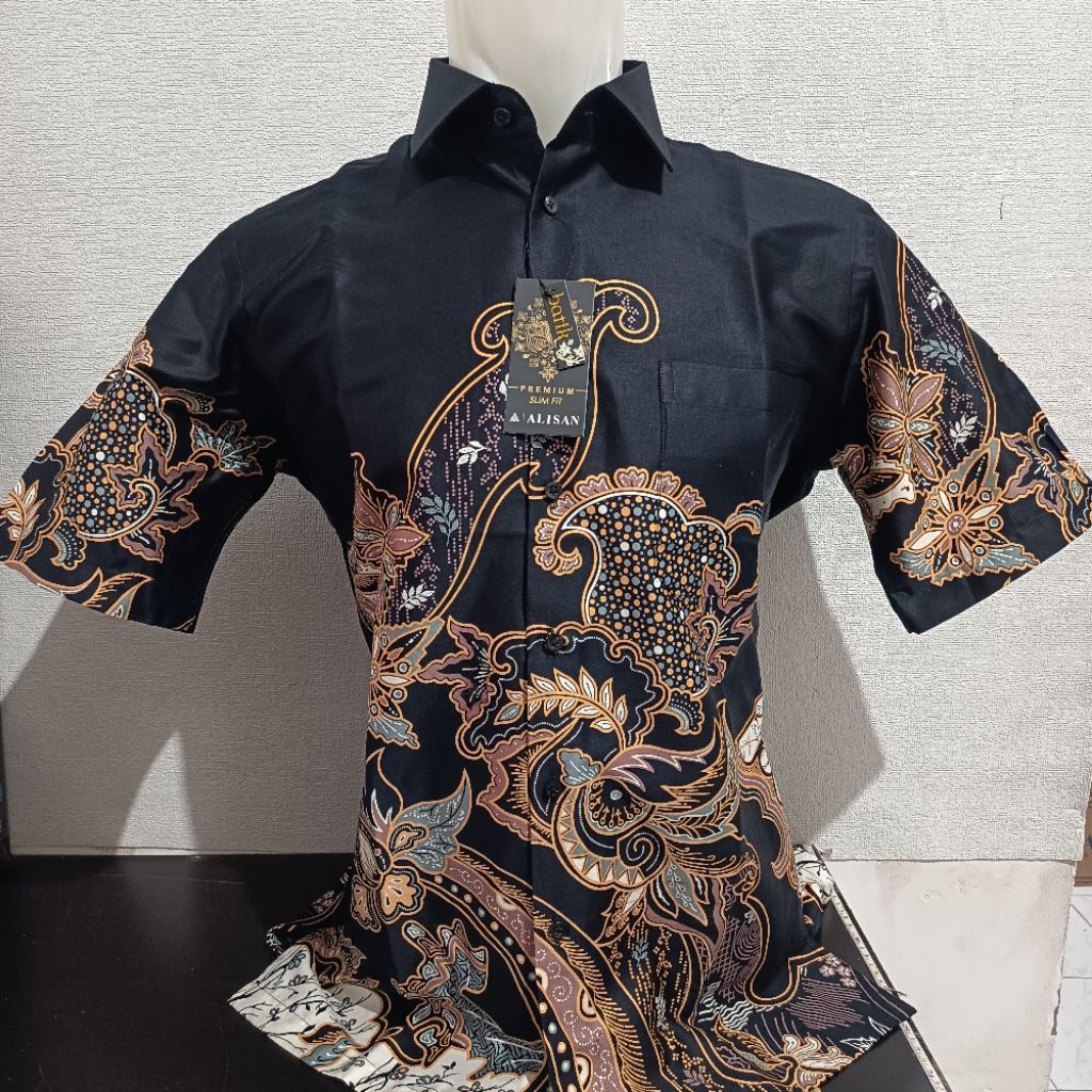 (JUMBO SIZE 16,5 - 17,5) LENGAN PENDEK REGULER ALISAN Batik PREMIUM 20044