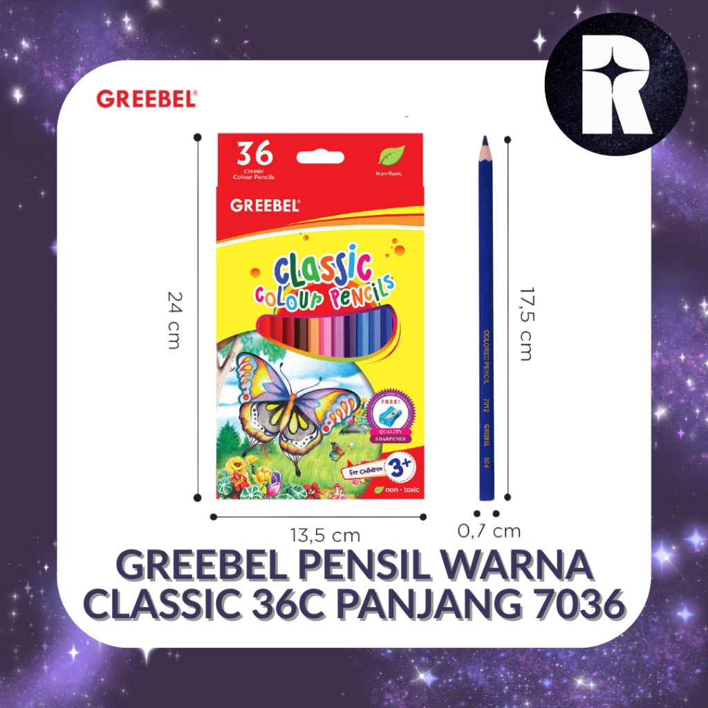

GREEBEL PENSIL WARNA 36 WARNA PANJANG/ 7036 CLASSIC COLOR PENCIL (SET)