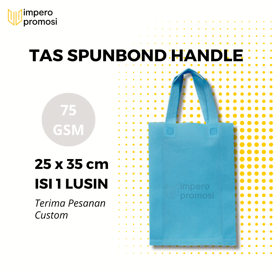 

Impero - GOODIE BAG SPUNBOND HANDLE 25x35 / Harga Lusinan / Kantong Belanja Murah (Biru Muda)