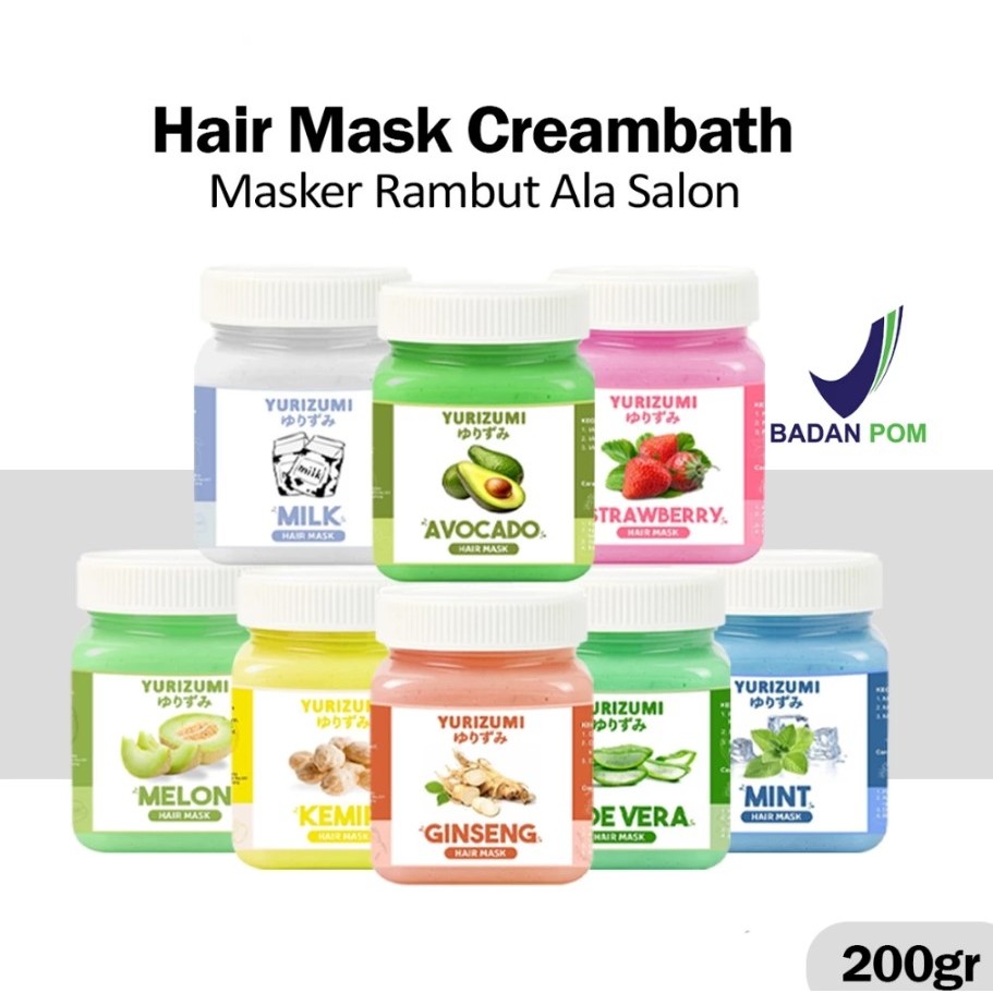 Yurizumi Hair Mask (BPOM) Masker Creambath Rambut Atasi Rambut Rontok Kusut Kering dan Rusak