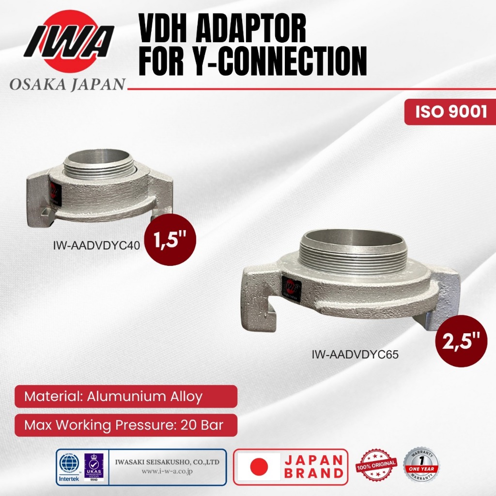 IWA VDH Adaptor Y-Connection 1.5 Inch  | 2.5 Inch - Sambungan Selang Pemadam Kebakaran