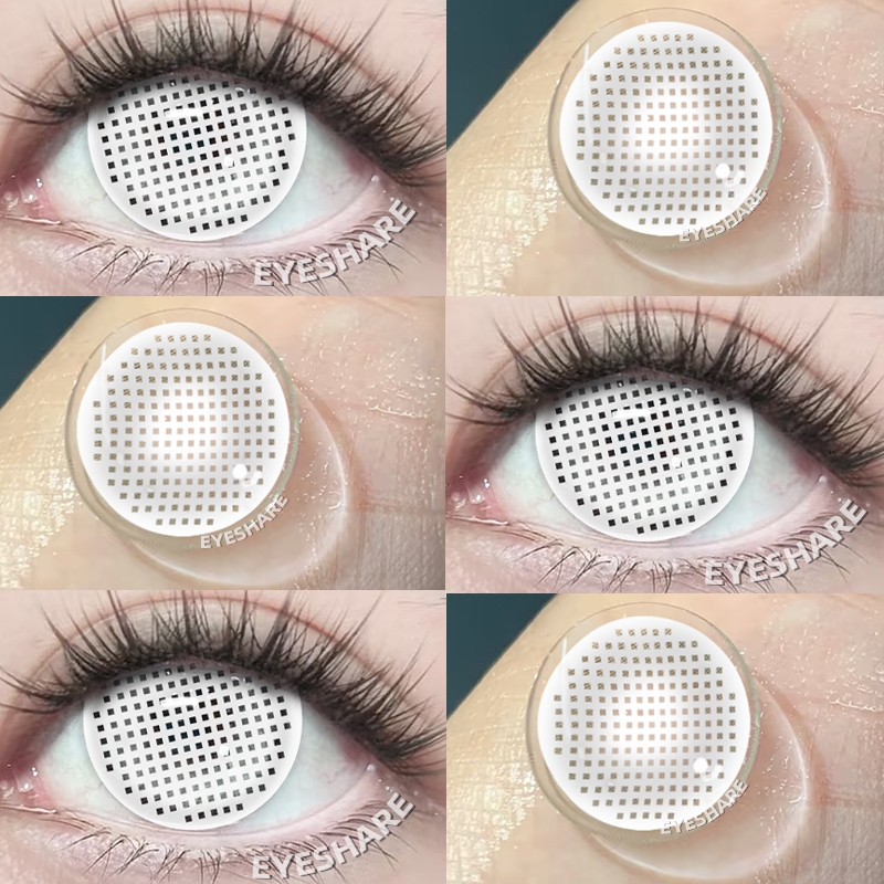 (COD) Softlens WHITE-MESH Halloween Lensa Cosplay softlen Lensa Kontak soflen normal big eyes Diamet