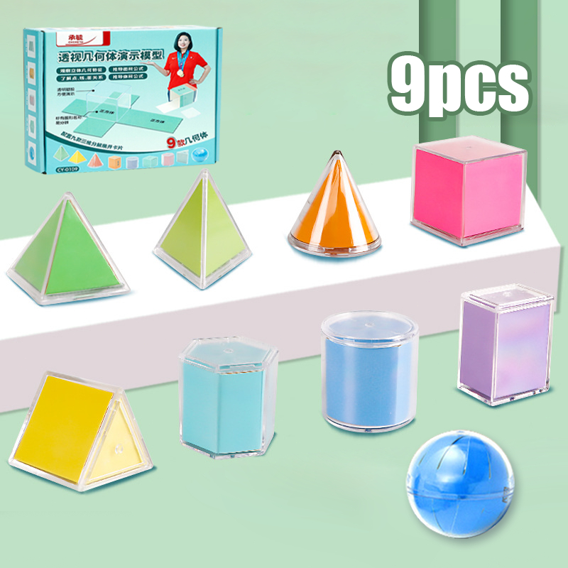 9pcs/box Alat Peraga Matematika Peraga Matematika Sd Model Bangun Ruang Alat Peraga Bangun Ruang Tig