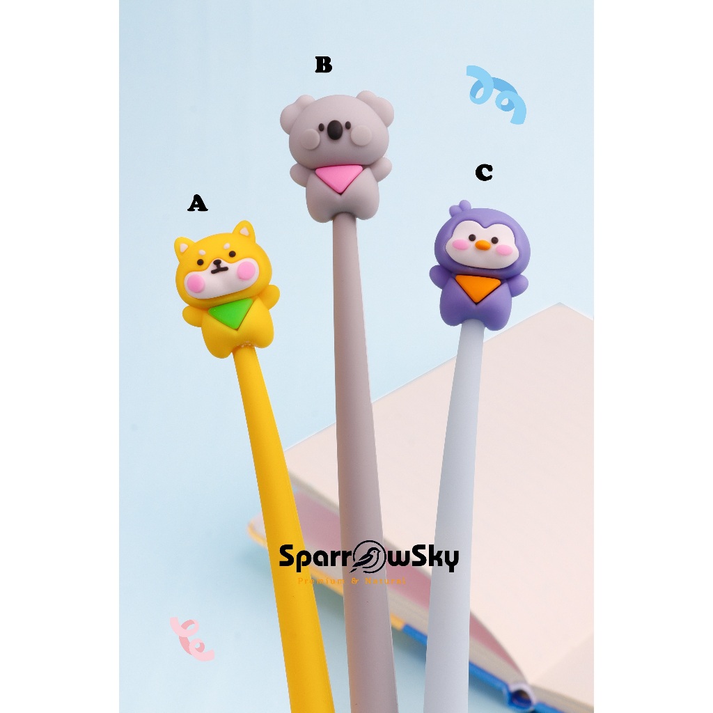 

SPARROW KUKI Pen Silikon / Silicone Pen / Pen Karakter Lucu Cantik SHAKE PET PARTY (7234)
