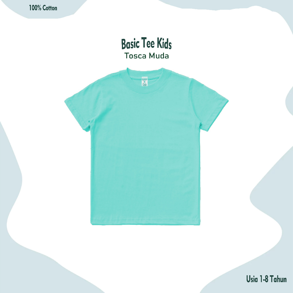 KAOS POLOS ANAK TOSCA MUDA 2-10Th PREMIUM KATUN 24s TEBAL | KAOS POLOS ANAK PRIA WANITA
