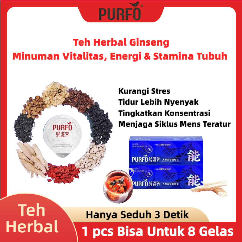 

Teh Herbal China Chinese Herbal Tea Ginseng Mulberry Poria Atasi Kelelahan dan Kurangi Stress 1 Pcs