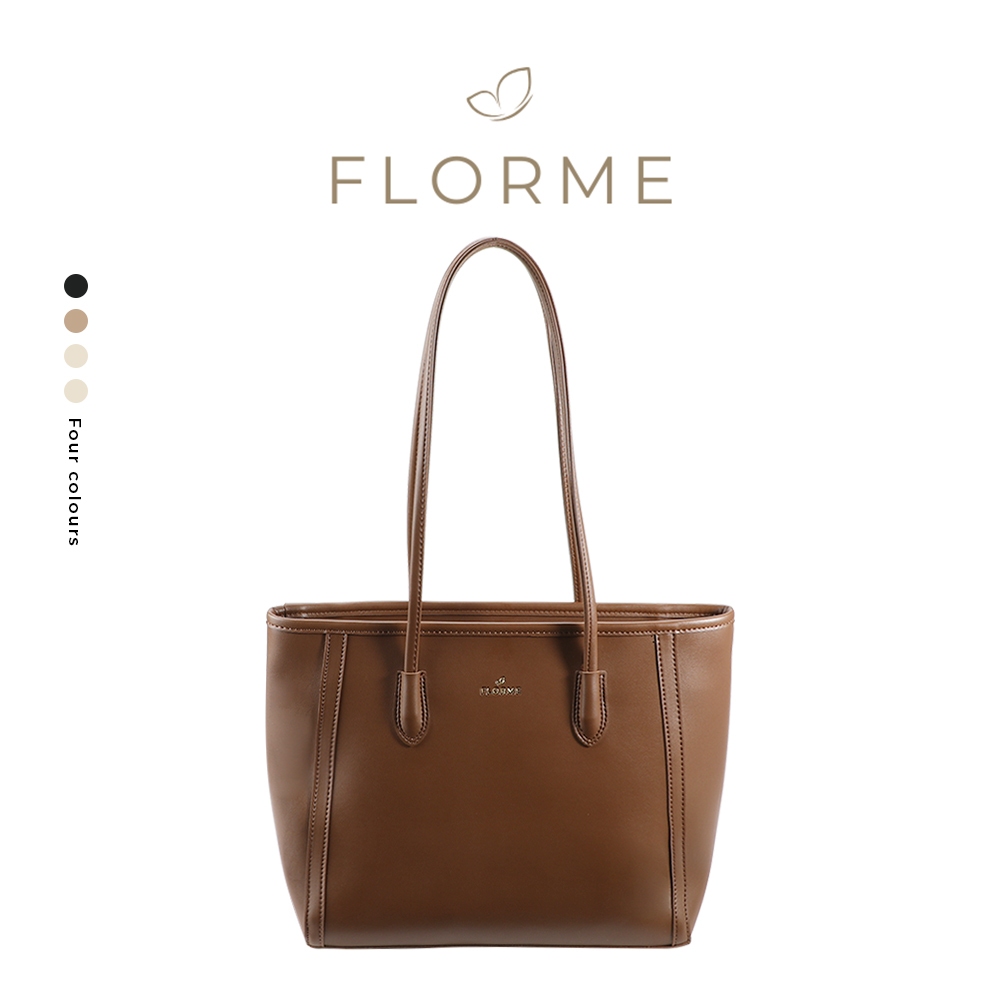 FLORME Tas Totebag Wanita Kerja Tas Totebag Kulit Asli  Tas Selempang Besar Minimalis Elegan