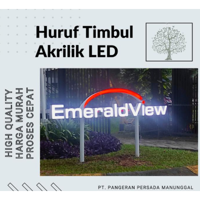 Huruf timbul Akrilik Acrylic LED Outdoor Signage Acrylic Lettersign