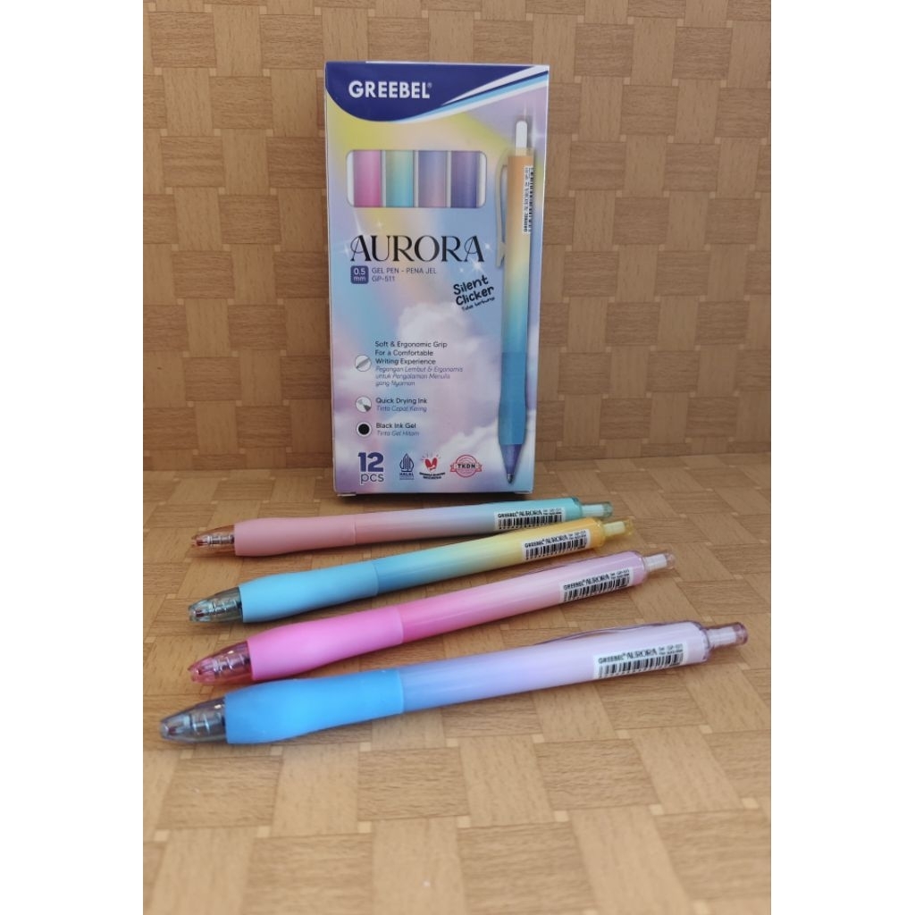 

GREEBEL AURORA GELPEN SILENT CLICK Tinta Hitam 0.5 mm (per lusin)