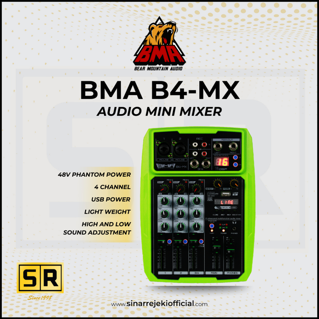 Mini Mixer BMA B4-MX 4 Channel / Mini Audio Mixer 4 CH