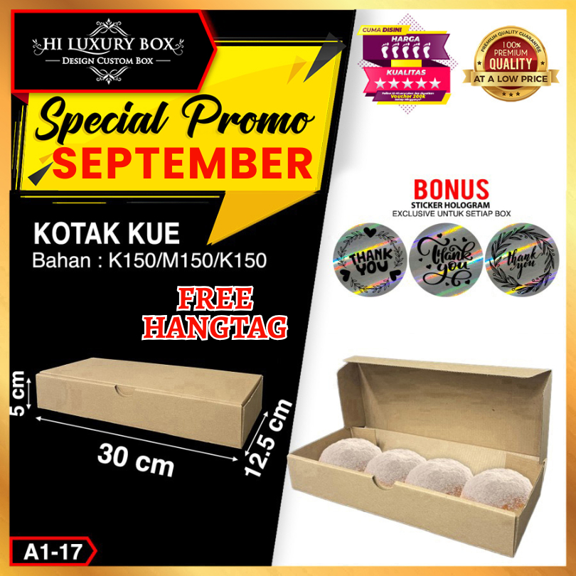 

Kotak kue - corrugated box - kraft box - packaging - Kotak Donat - 30x12.5x5 A1-17