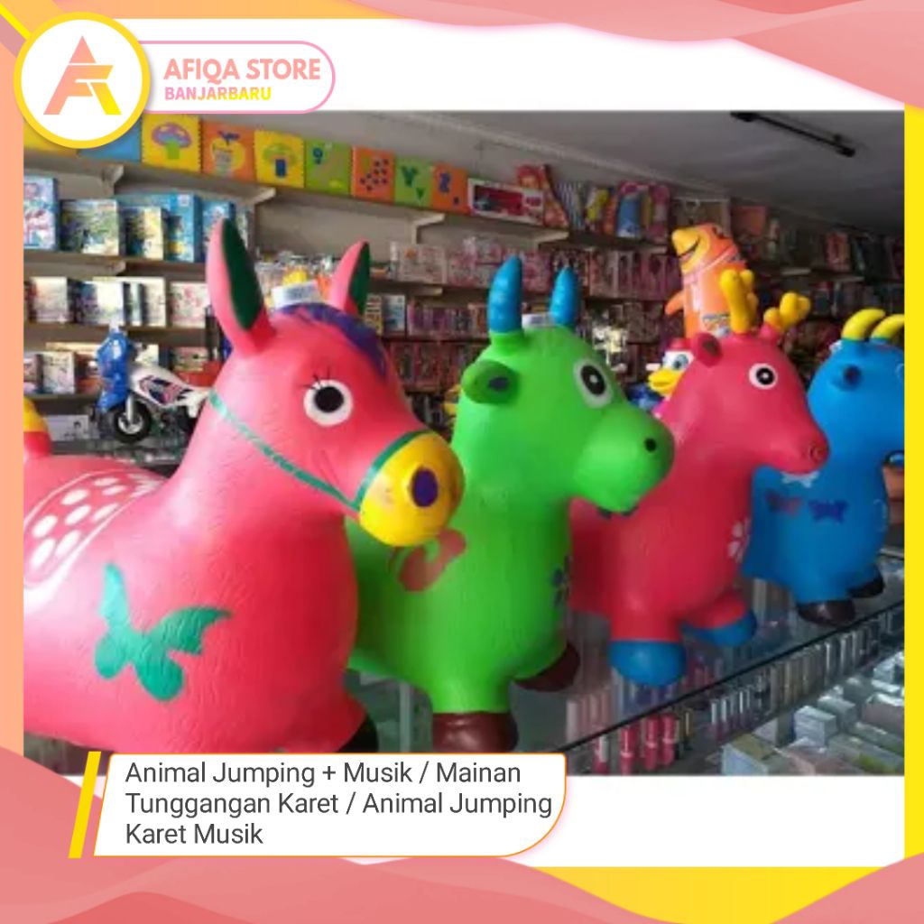 Animal Jumping + Music / Mainan Tunggangan Karet / Animal Jumping  Karet Music
