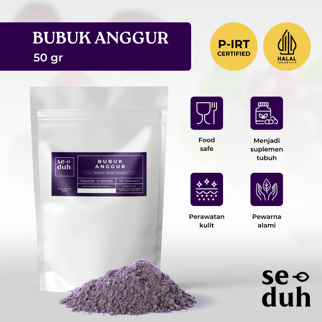 SEDUH TEA & TISANE | Bubuk Extract Anggur / Grape Extract Powder / Fruit Powder 50 gram