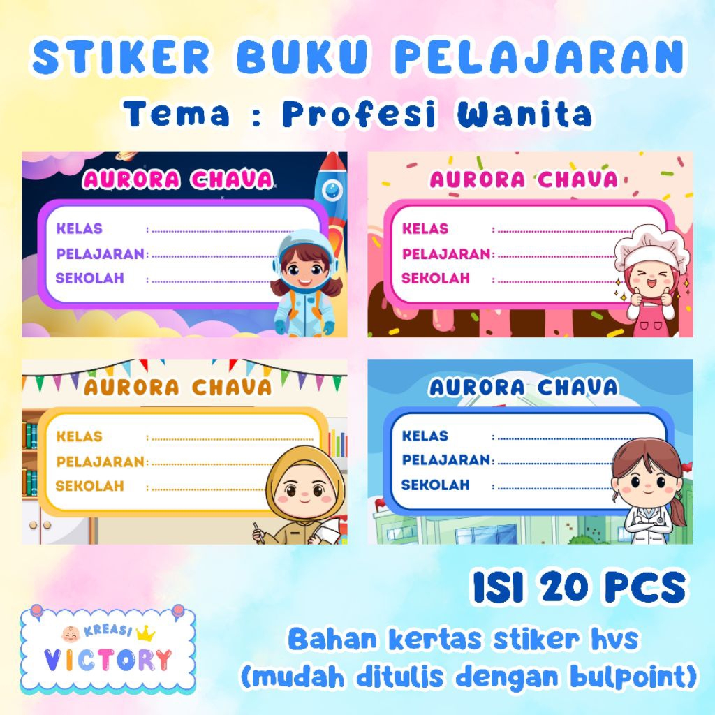 

Stiker Label Buku Anak Tema Profesi/Custom Nama/Stiker Label Buku Tulis/Stiker Label Buku Belajaran/Stiker Label Buku/Stiker Buku Anak PAUD/Stiker Buku Anak TK/Stiker Buku Anak SD--Tema Profesi-- Paper Stationery