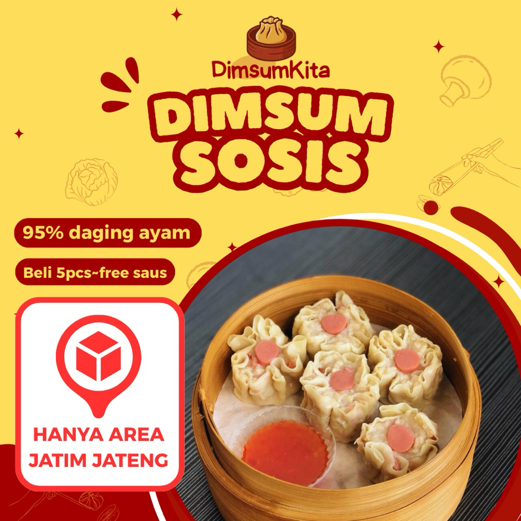 

DIMSUM SOSIS - DIMSUM PREMIUM - DimsumKita 95% DAGING AYAM - Area Jawa Timur