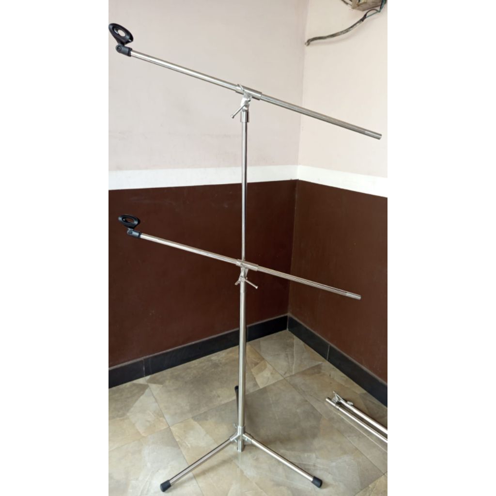 STAND MIC stenles isi 2 buat imam masjid atau tamborin orkes