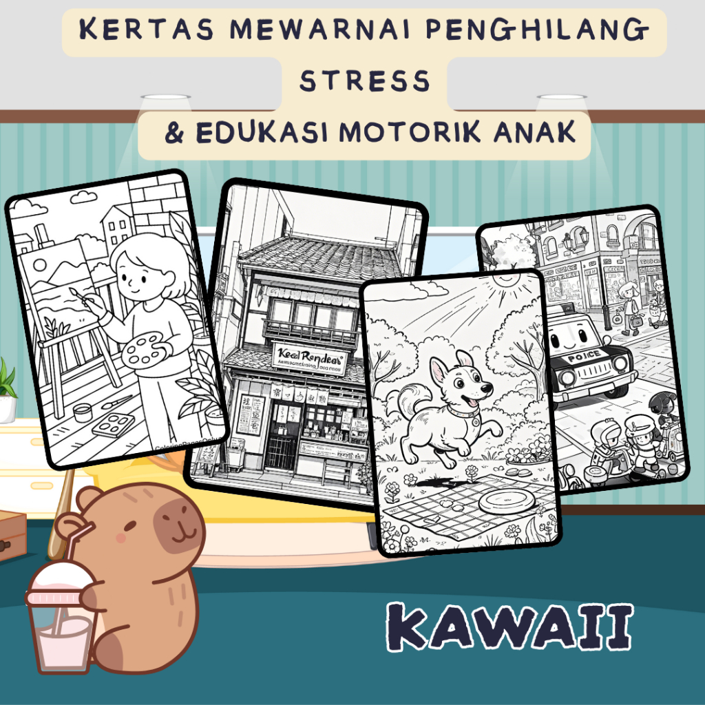 

Kertas Mewarnai 30 halaman desain lucu penghilang stres & Relaksasi