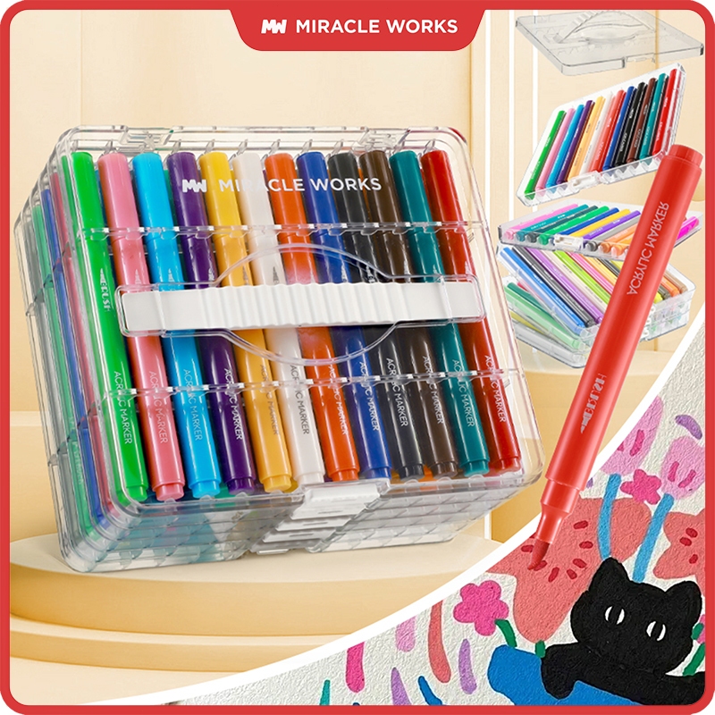 

MW Kuas Akrilik 12/24/36/48/60 Warna Spidol Akrilik