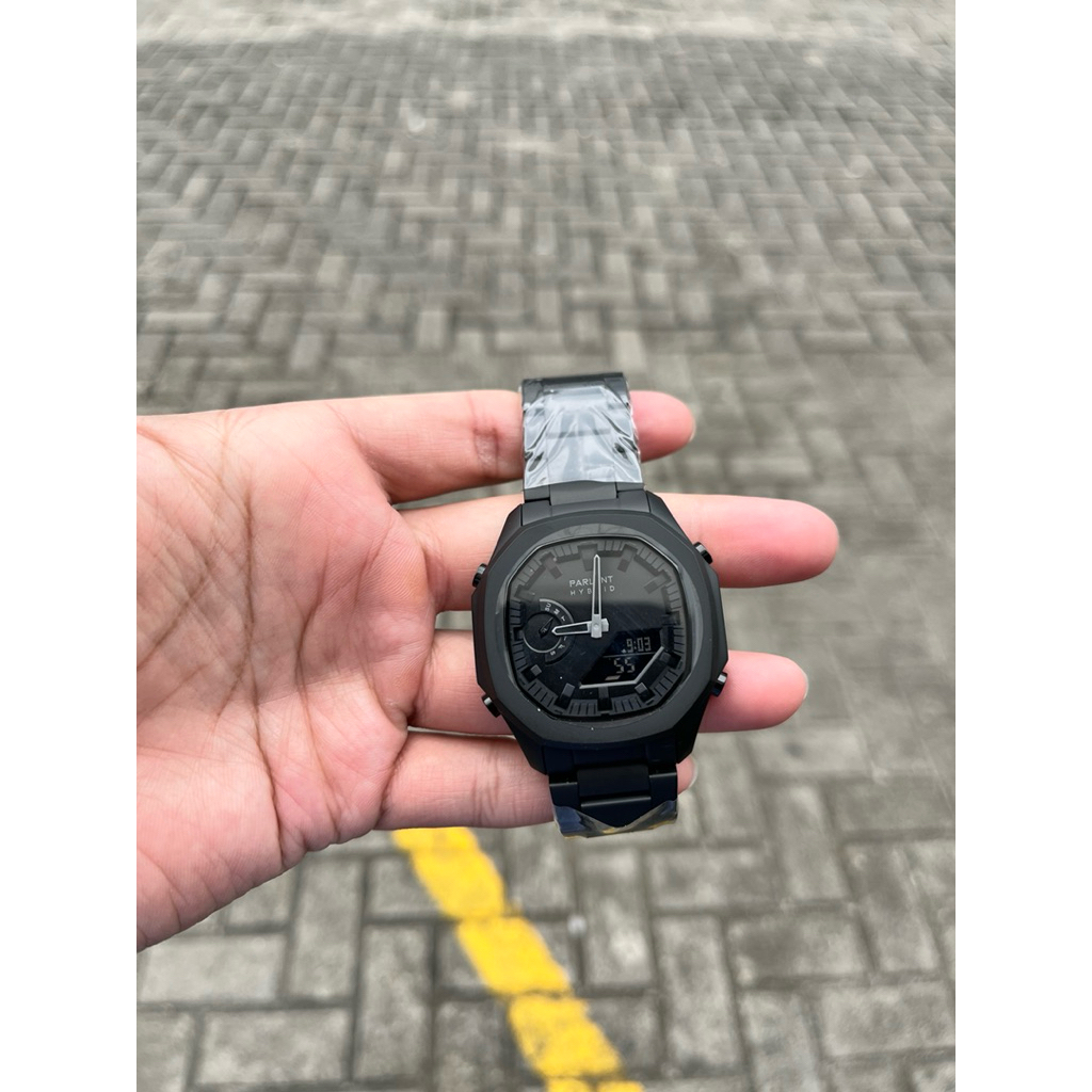 Jam tangan PRIA Parlent Hybrid Phantom Steel BARU Original (Black)