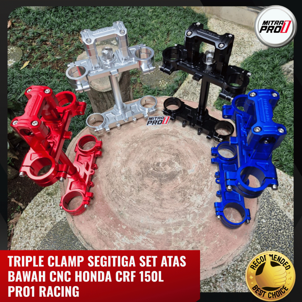 TRIPLE CLAMP SEGITIGA SET ATAS BAWAH CNC HONDA CRF 150L PRO1 RACING
