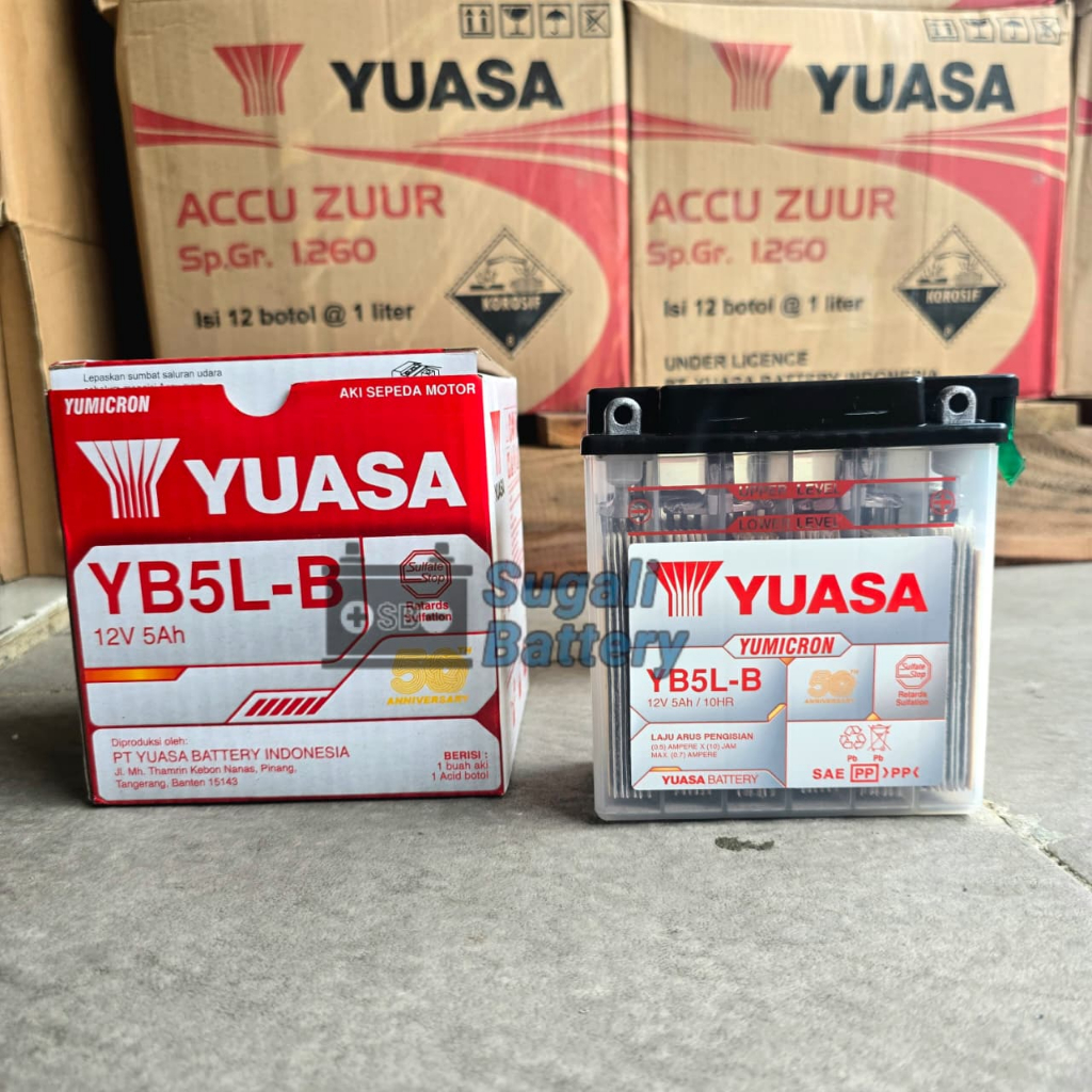 AKI MOTOR MIO SMILE MIO SPORTY JUPITER MX OLD BURHAN YUASA YB5L-B Aki Basah ORIGINAL