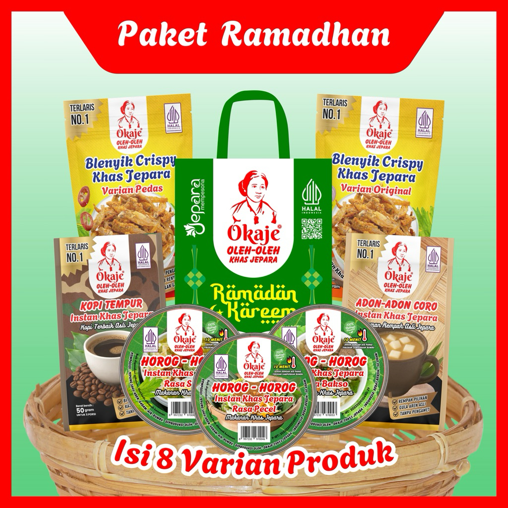 

OKAJE Paket Hampers Lebaran Edisi Ramadhan Oleh Oleh Khas Jepara (8 Varian Produk)