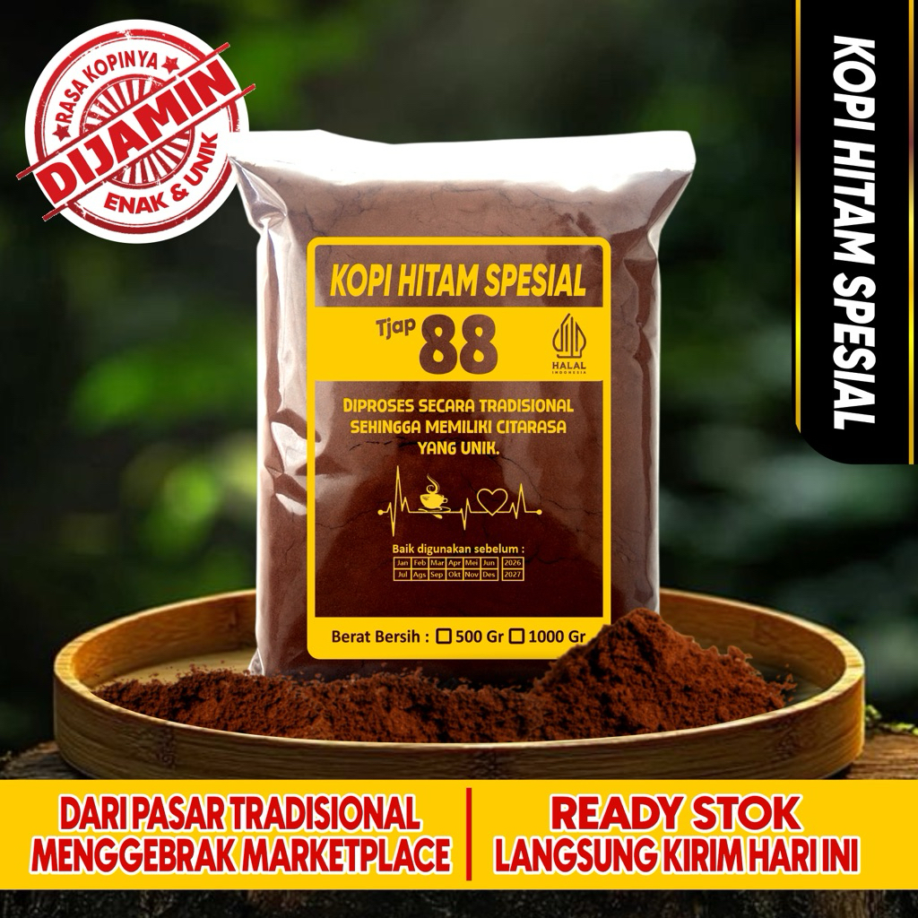 

PROMO!!! Kopi bubuk hitam spesial dan fresh 1kg | Tjap88kopi | Black coffee