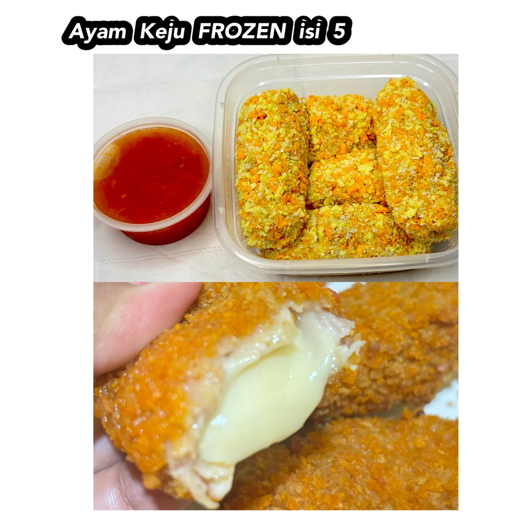 

Ayam Keju Lumer FROZEN isi 5 (free saus asam manis pedas 60ml)