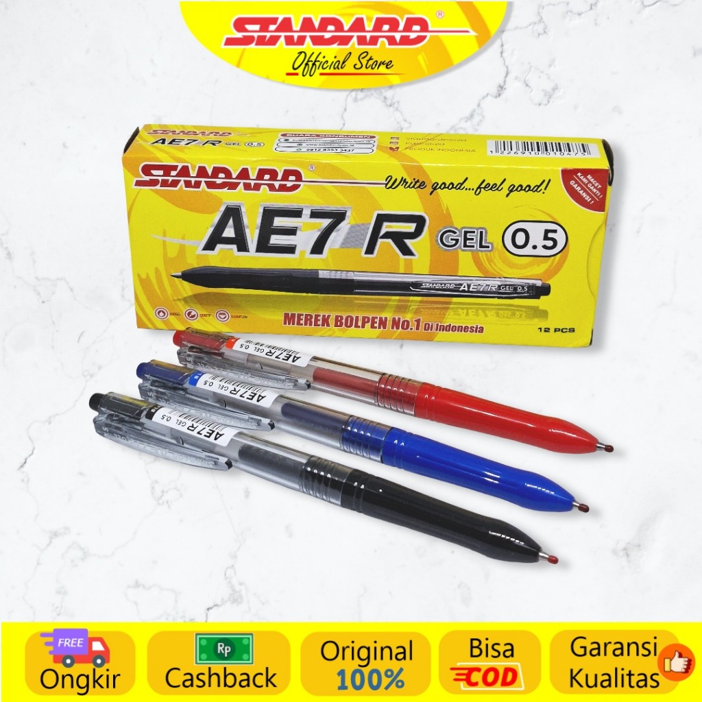 

Pulpen Gel AE7-R Gel / Standard Pulpen AE7R - 0.5 mm ( Alat Tulis / Pen / Ballpoint / Pena ) / 1 Pack