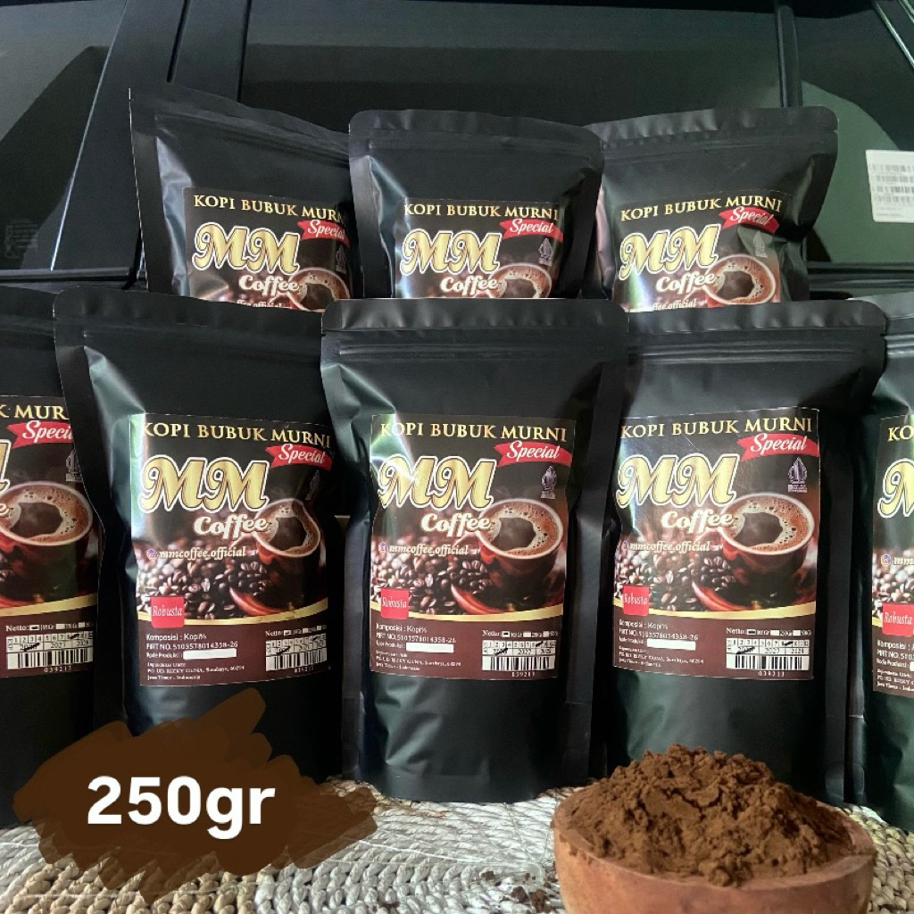 

Kopi Bubuk 250g MM COFFEE Special 100% Robusta Gunung Gumitir Jember