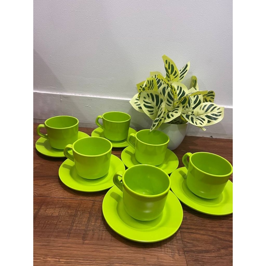 1set Cangkir kopi melamin tebal 1cangkir 1tatakan