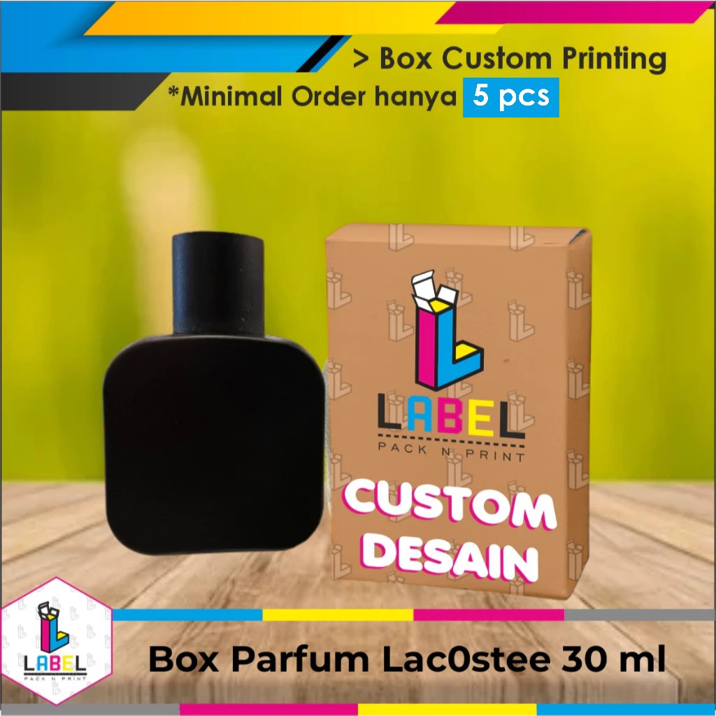 

Dus Packaging / Box Botol Lacos-te 30ml Custom Desain 5,8x2,9x8,2 cm - Full Print