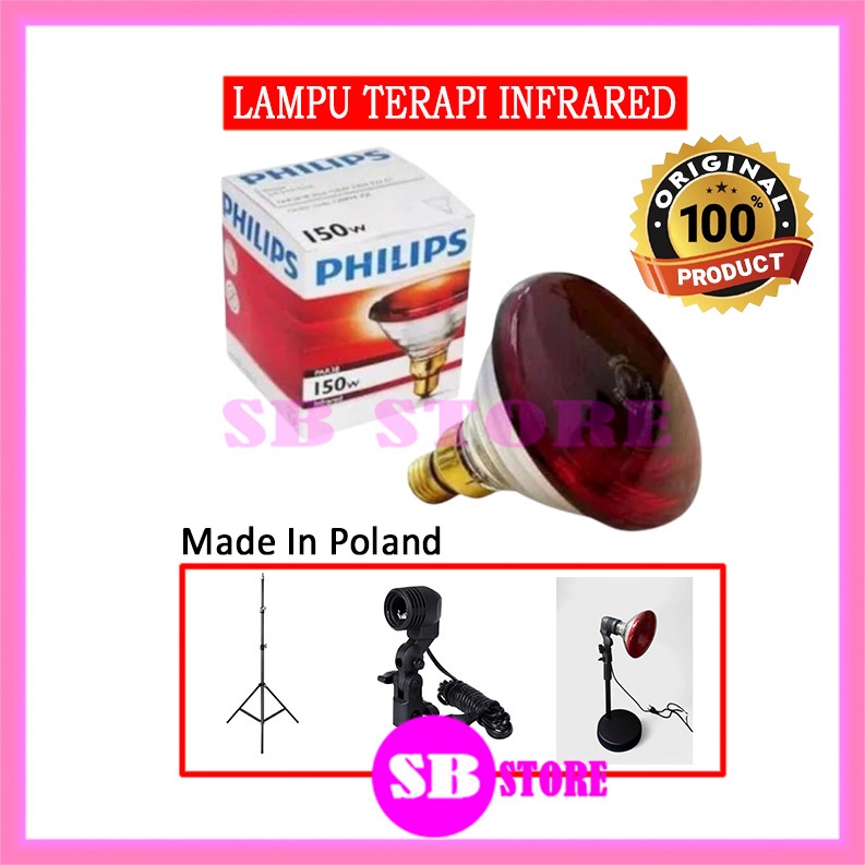 [SB] ORI PHILIPS Lampu Terapi Infrared Kesehatan 150 Watt / Lampu Philips Terapi Fisioterapi Physiot