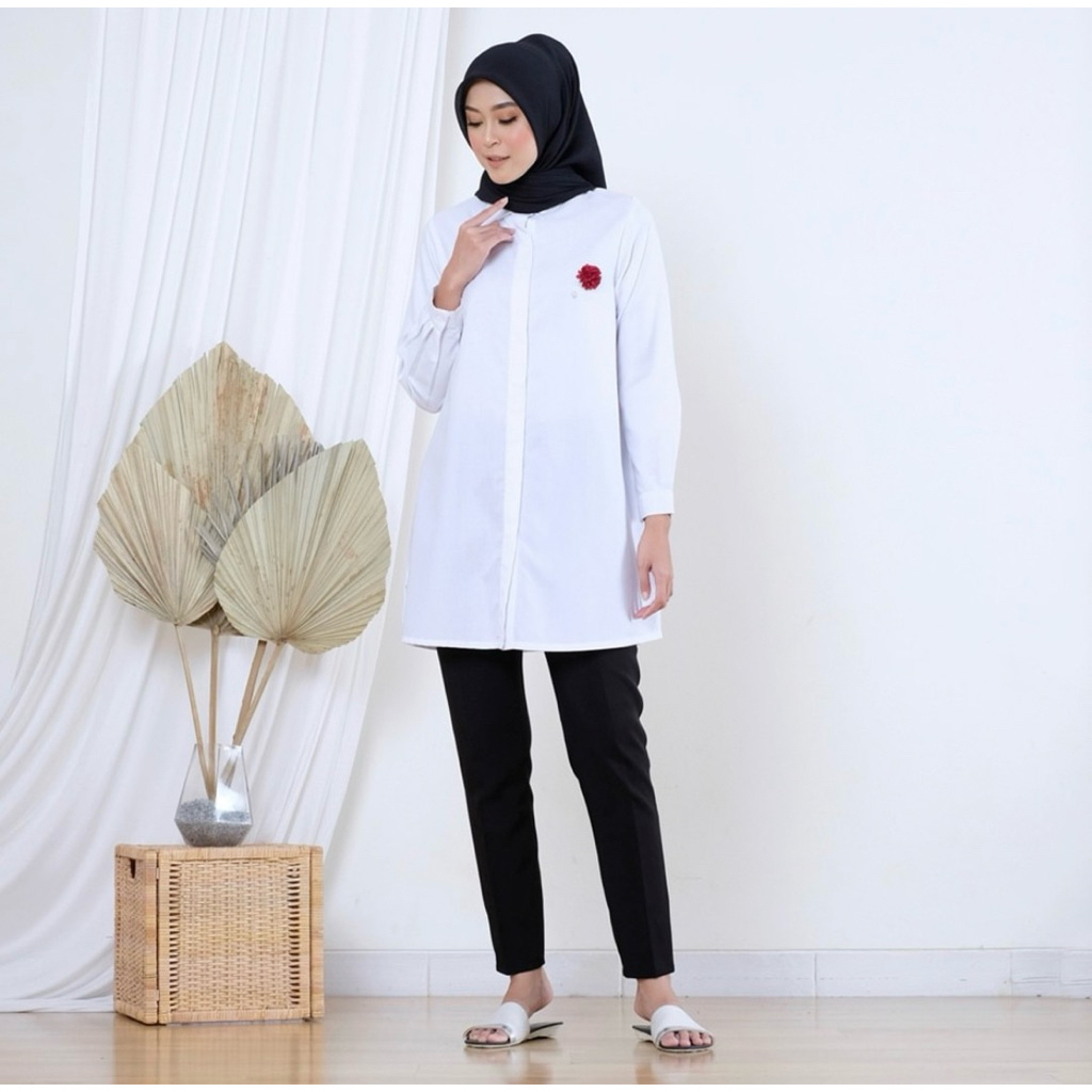 TUNIK TOYOBO PUTIH BERSIH || TUNIK TOYOBO WANITA PREMIUM LENGAN PANJANG