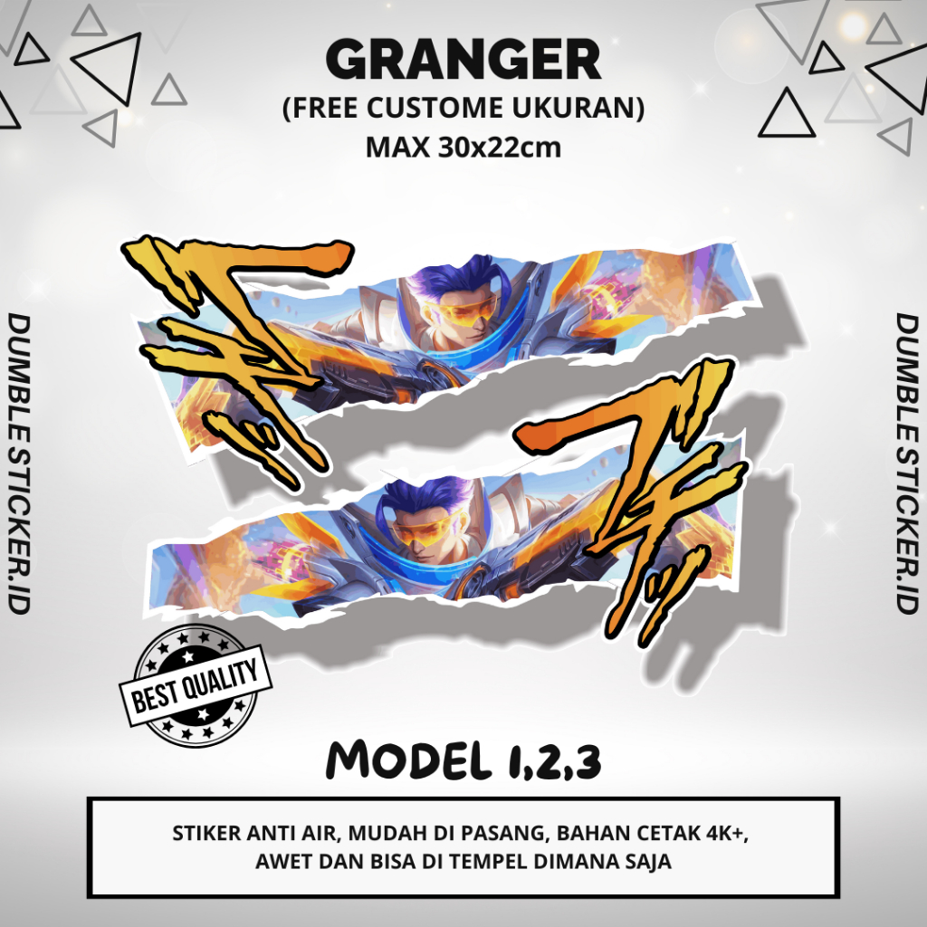 Sticker Stripping All Type Motor Print Cutting Stiker Mata Hero Mlbb Granger Starlight