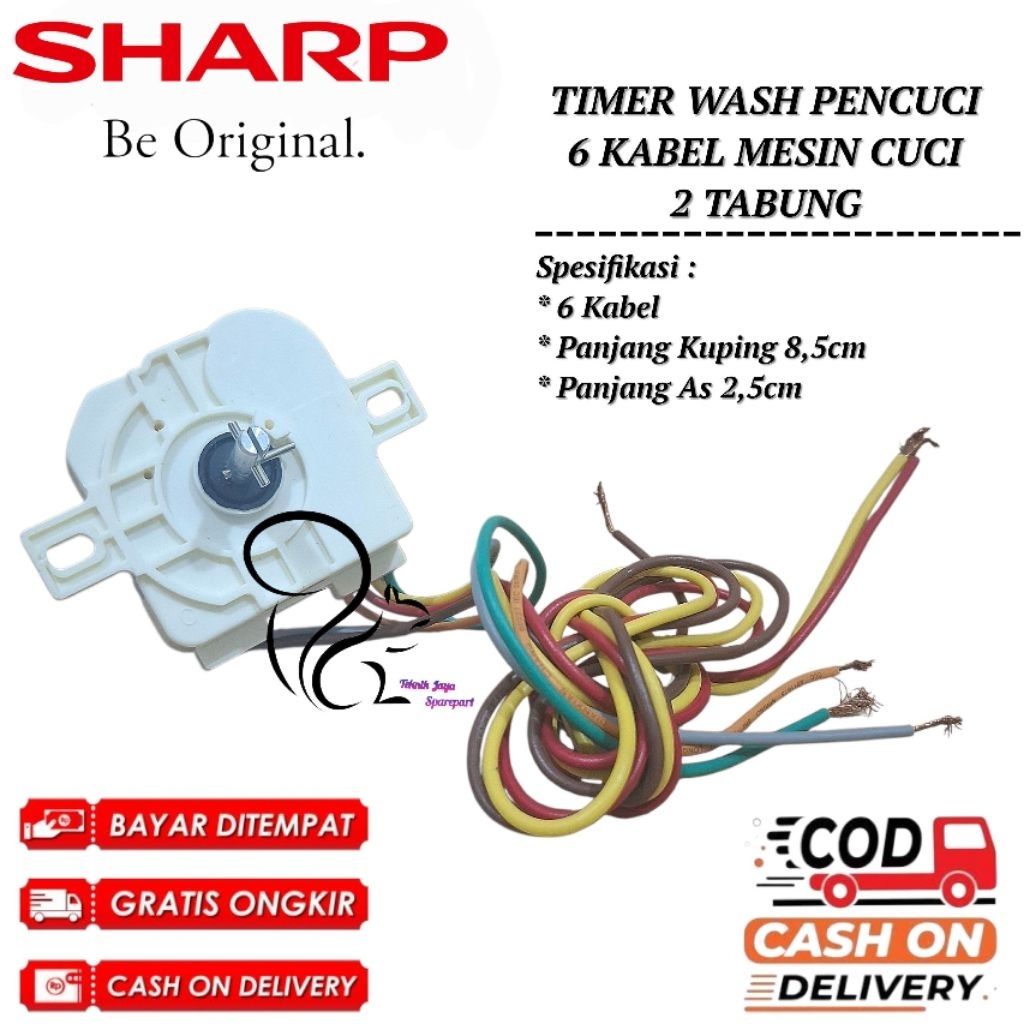 TIMER WASH PENCUCI 6 KABEL MESIN CUCI SHARP 2 TABUNG