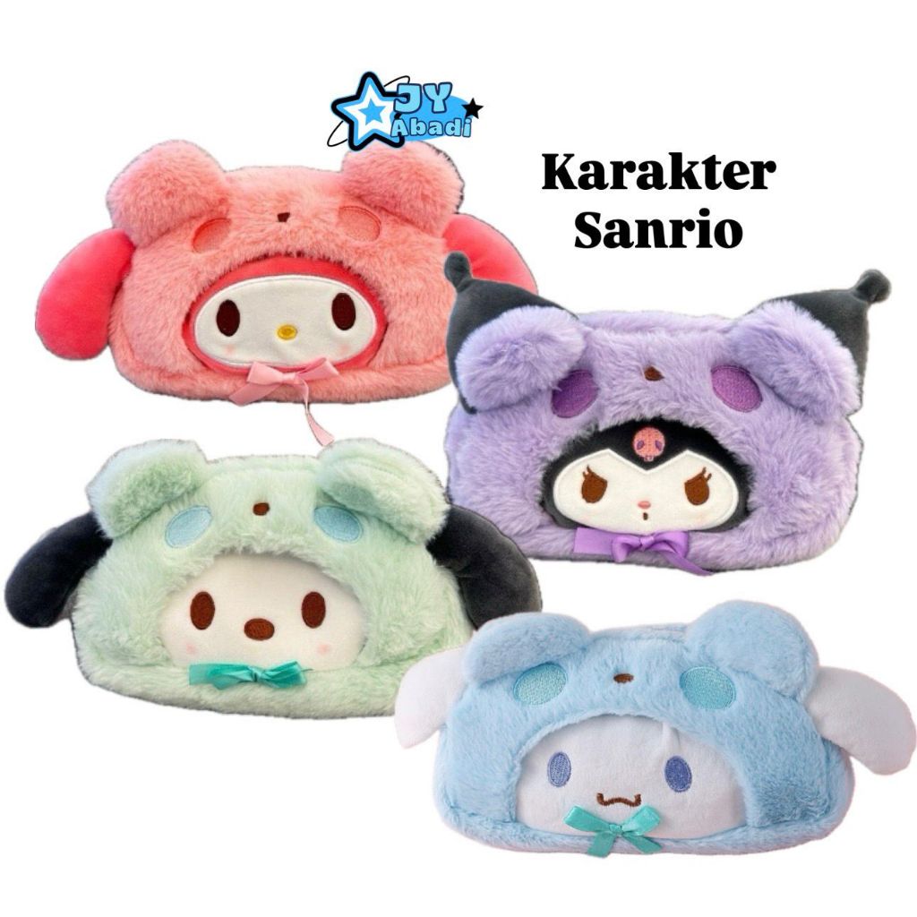 

TEMPAT PENSIL SANRIO POUCH BULU MULTIFUNGSI CINNAMONROLL KUROMI MELODY POCHA SB-1