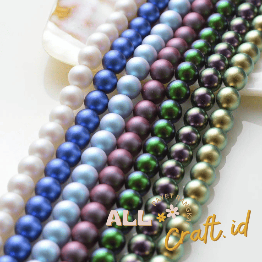 Mutiara Sintetis Berat Ukuran 6mm dan 4mm / Manik Mutiara Sintetis / Manik Mutiara Sintetis Berat / 