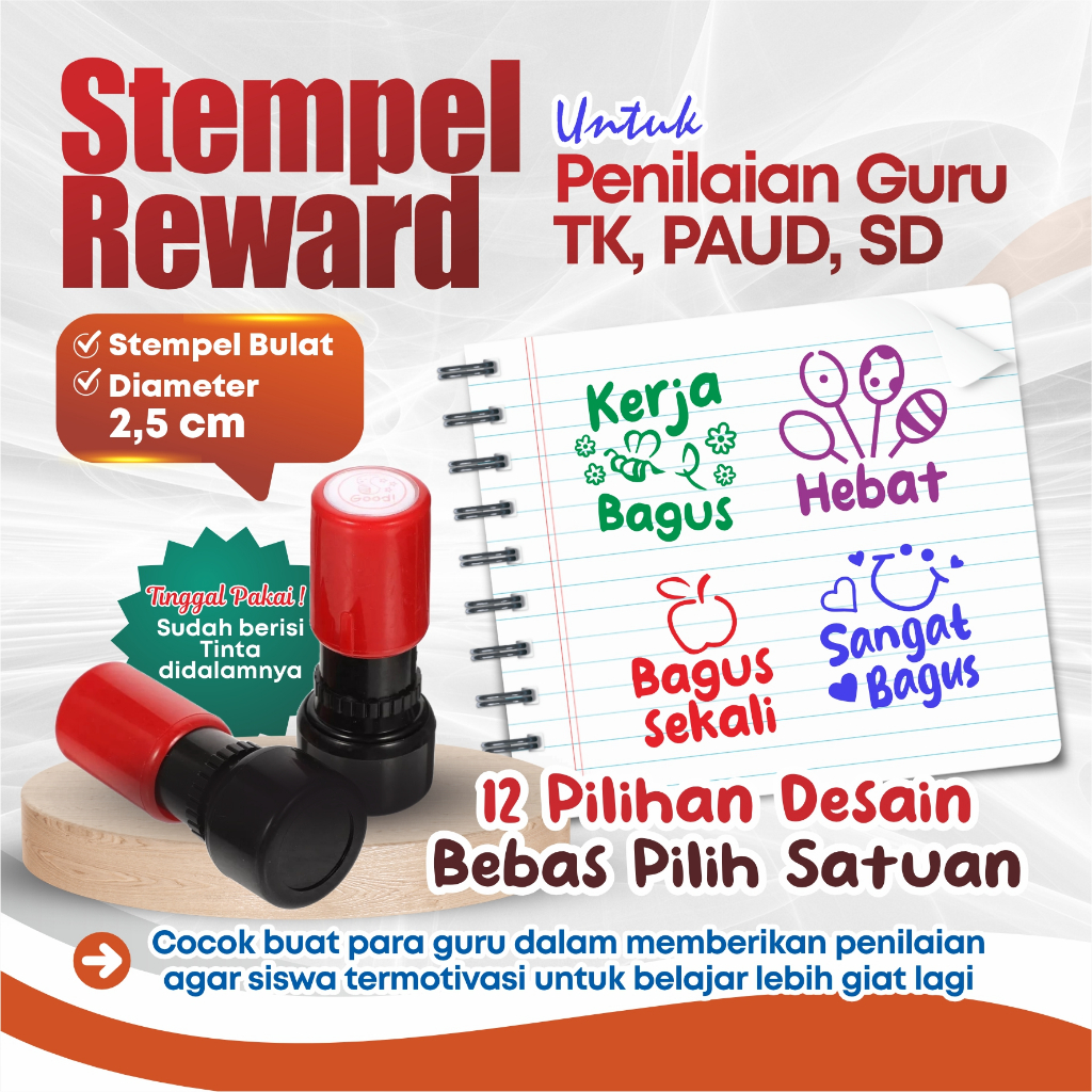 

[✔️ COD] STEMPEL FLASH BULAT REWARD PENILAIAN ANAK | SATUAN (Tinggal Pakai Sudah Terisi Tinta)