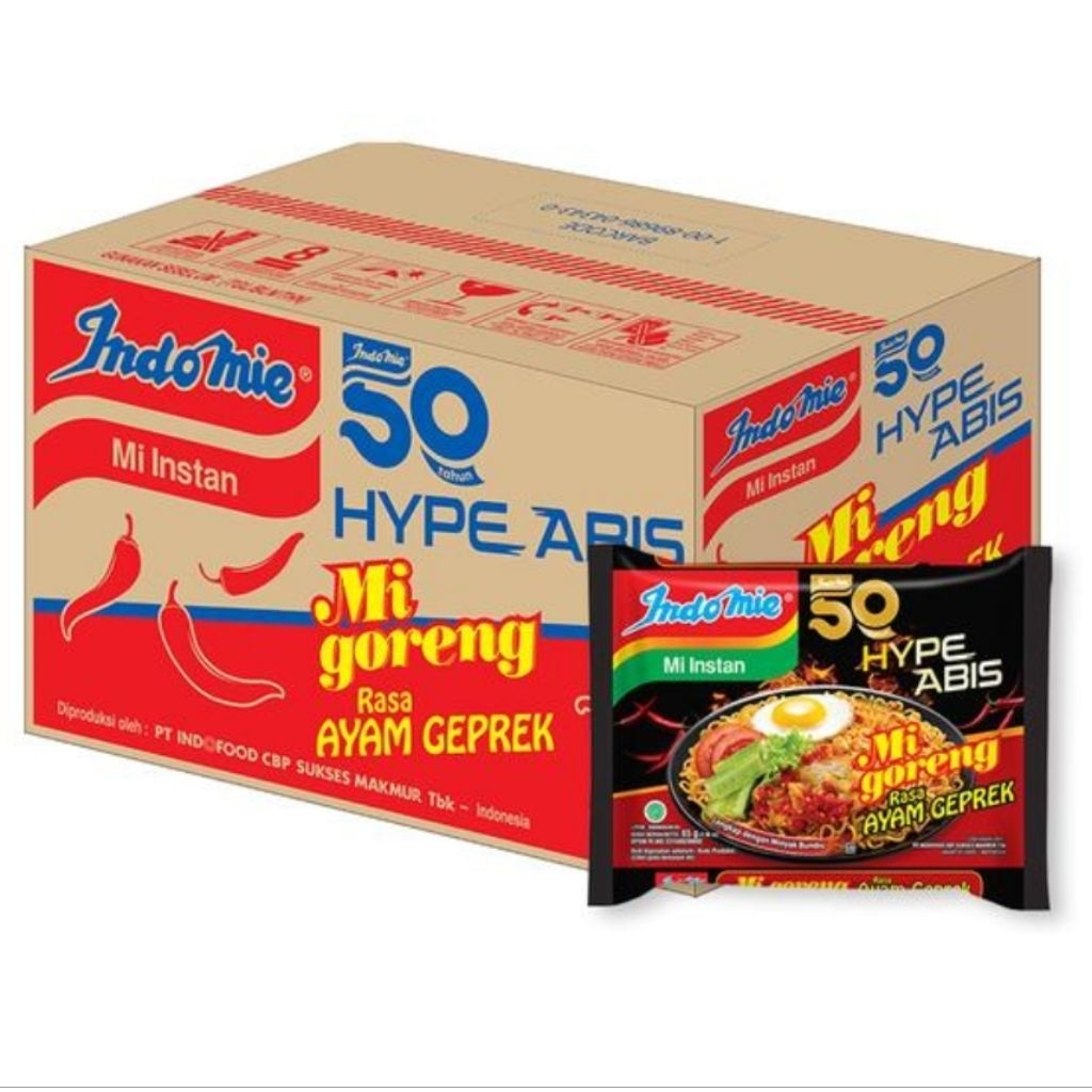 

Indomie Mi Instant Hype Abis Rasa Ayam Geprek 1 Dus Isi 40 Pcs