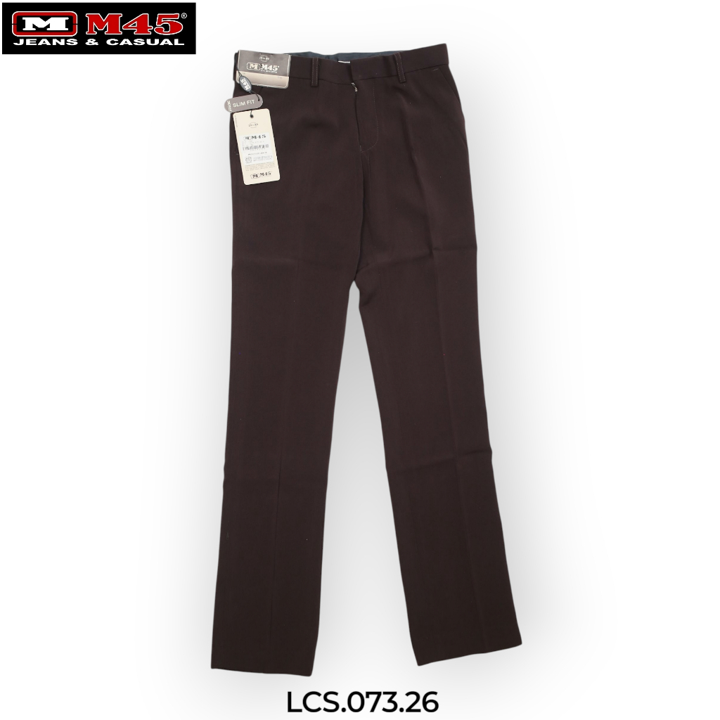 M45 Celana Kantor Pria Slim Fit Coklat Tua / Celana Panjang Formal Pria - LCS.073.26