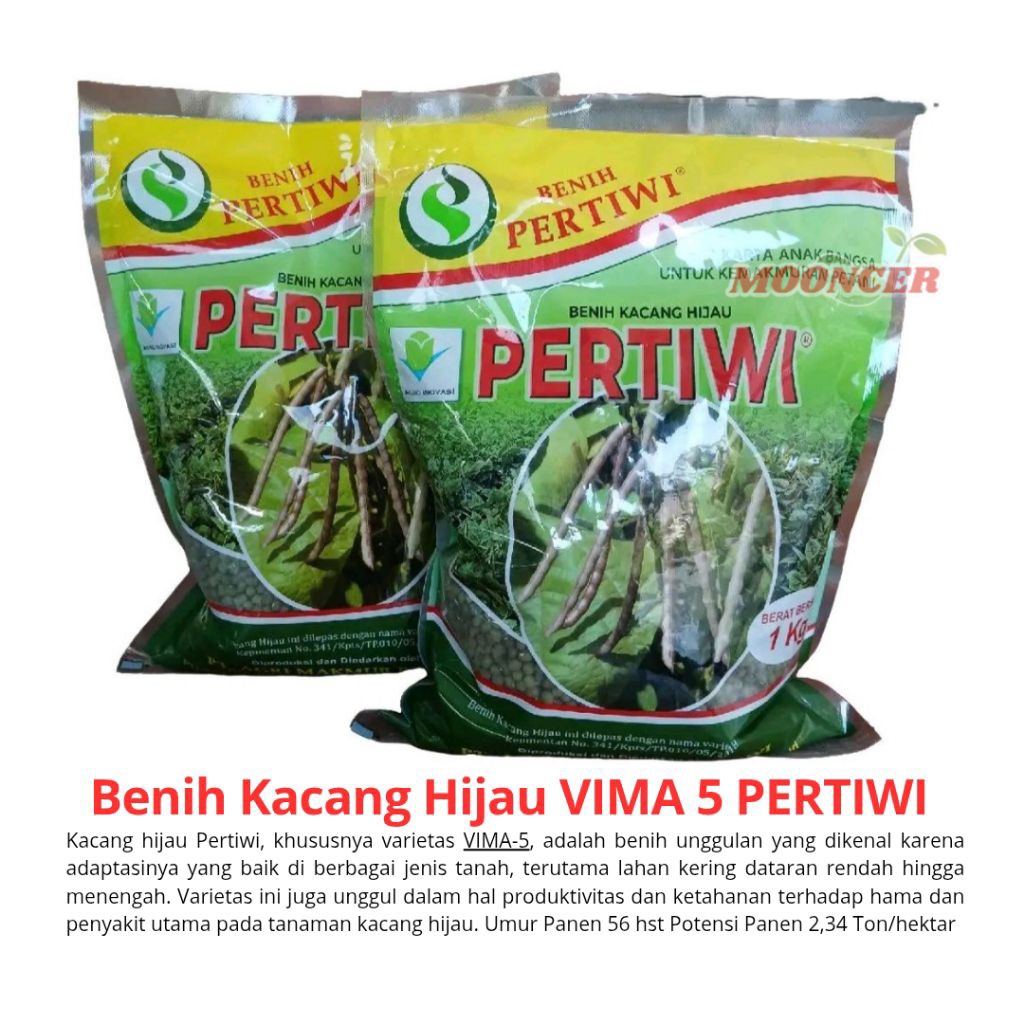 Benih Kacang Hijau Vima 5 Pertiwi Kemasan 5 Kg