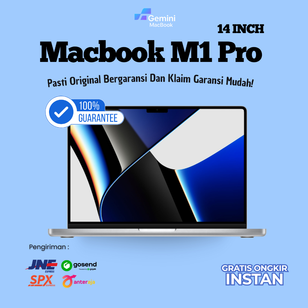 MacBook M1 Pro 14inch 16inch Ram 16 32 512GB 1TB Space Grey Silver Second Original - Gemini Store