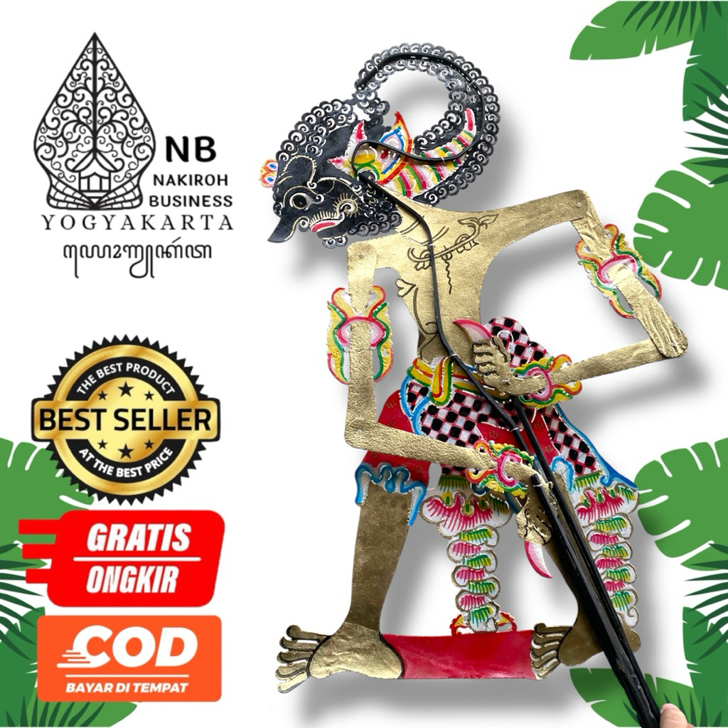 NAKIROHBUSINESS wayang werkudoro/bima 60cm/wayang kulit asli
