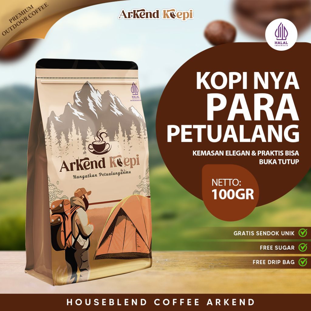 

Arkend Koepi Kopi Para Petualang | Kopi Premium Adventure + Free Gula 100gr & Sendok