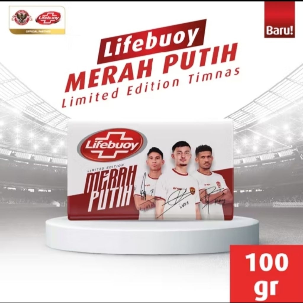 Lifebuoy merah putih limited edition sabun batang 100g [spesial timnas]