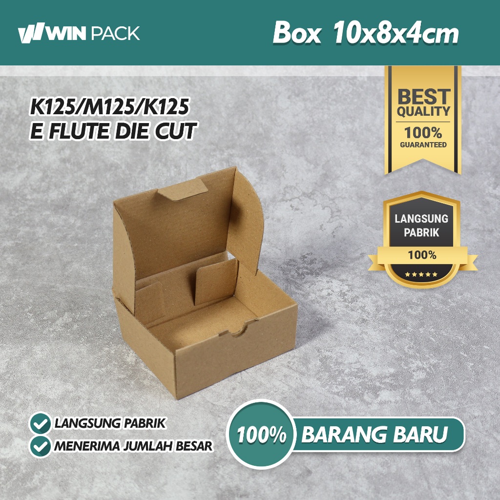 

(Harga Untuk 20 Pcs) Kardus Karton Box Packing E Flute Die Cut Polos | 10x8x4 cm | Polos