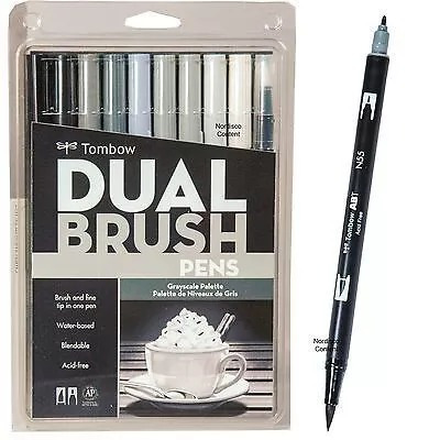 

TOMBOW - PENA HANDLETTERING / PENA KUAS / PENA KALIGRAFI / DUAL BRUSH PEN GRAYSCALE PALETTE SET ISI 10 WARNA