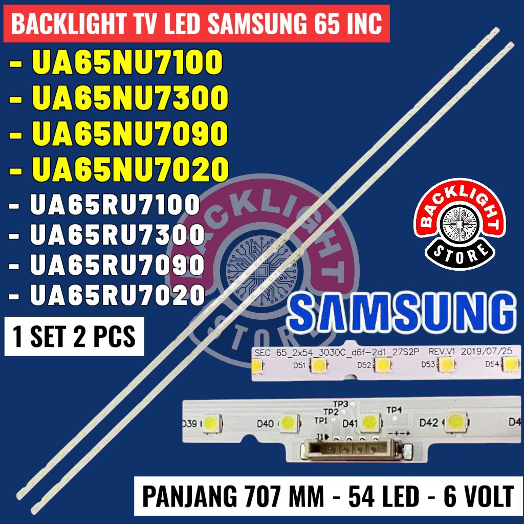 Backlight Tv Led SAMSUNG 65 inc UA65NU7100 UA65NU7300 UA65NU7090 UA65NU7020 UA65RU7100 UA65RU7300 UA