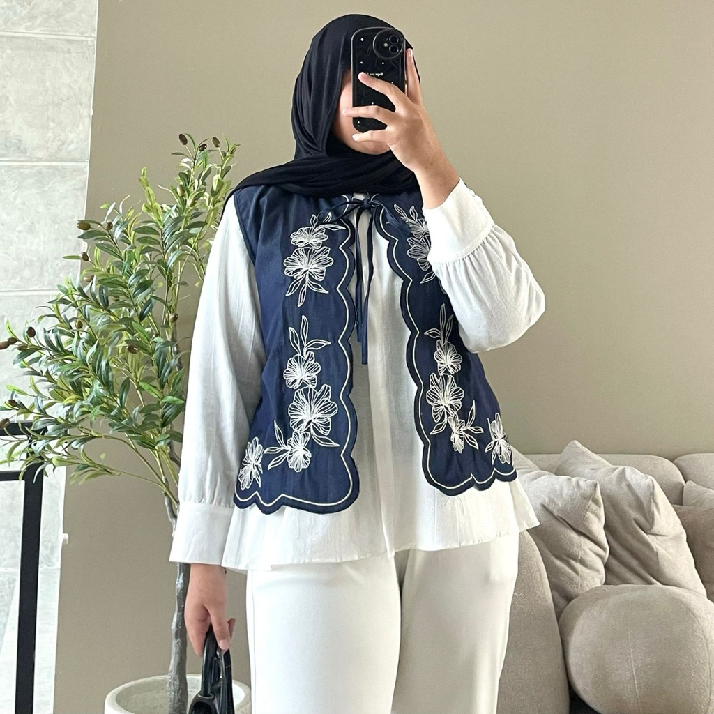 HANAKO 579 | Denim Series | Vest Dan Kemeja Denim | Denim Bordir